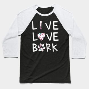 Retro Style Live Love Bark Puppy Sign Tshirt Baseball T-Shirt